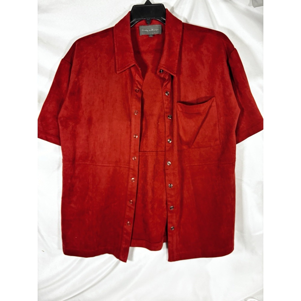 Sunday In Brooklyn Women's Blouse Small‎ Orange Long Sleeve